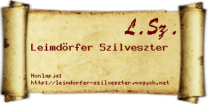 Leimdörfer Szilveszter névjegykártya